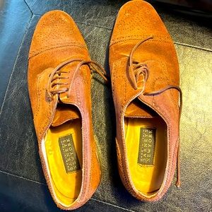 Mens Brown Suede Barneys New York shoes oxford vintage